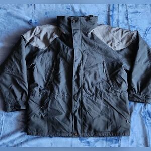 Maxam Mountain Duck Down Feather Hooded Jacket Mens Large Black Fleece